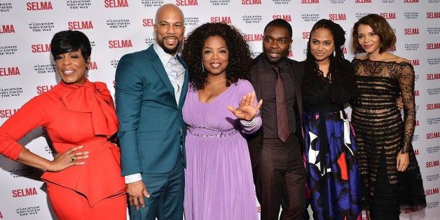 GOLETA, CA - DECEMBER 06: (L-R) Niecy Nash, Common, Oprah Winfrey, David Oyelowo, Ava DuVernay and Carmen Ejogo attends the