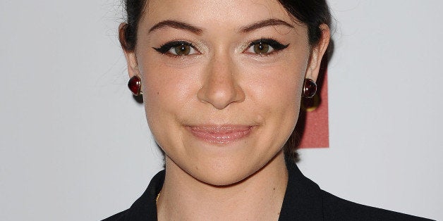 BEVERLY HILLS, CA - APRIL 12: Actress Tatiana Maslany attends the 25th annual GLAAD Media Awards at The Beverly Hilton Hotel