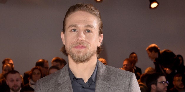 MILAN, ITALY - JANUARY 18: Charlie Hunnam attends the Calvin Klein Collection show during the Milan Menswear Fashion Week Fa