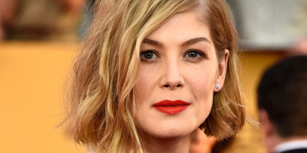 LOS ANGELES, CA - JANUARY 25: Actress Rosamund Pike attends the 21st Annual Screen Actors Guild Awards at The Shrine Auditor