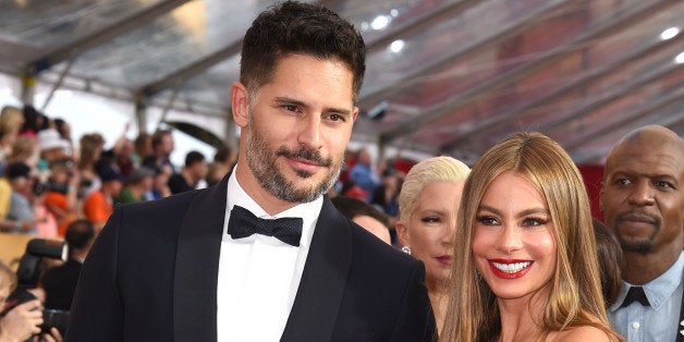 LOS ANGELES, CA - JANUARY 25: Sofia Vergara and Joe Manganiello arrives at the 21st Annual Screen Actors Guild Awards at The Shrine Auditorium on January 25, 2015 in Los Angeles, California. (Photo by Steve Granitz/WireImage)