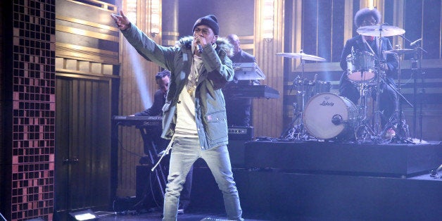 THE TONIGHT SHOW STARRING JIMMY FALLON -- Episode 0186 -- Pictured: Musical guest Big Sean performs on December 23, 2014 -- (
