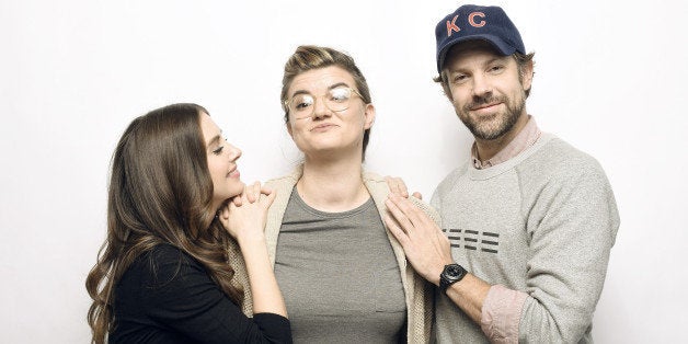 PARK CITY, UT - JANUARY 25: (L-R) Actor Alison Brie, director/writer Leslye Headland and actor Jason Sudeikis of 'Sleeping with Other People' pose for a portrait at the Village at the Lift Presented by McDonald's McCafe during the 2015 Sundance Film Festival on January 25, 2015 in Park City, Utah. (Photo by Jeff Vespa/WireImage)