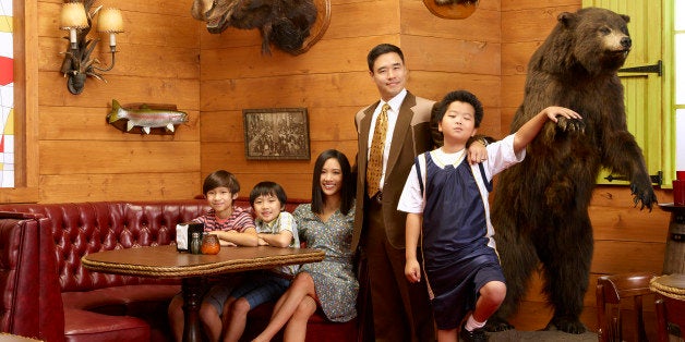 FRESH OFF THE BOAT - ABC's 'Fresh Off the Boat' stars Forrest Wheeler as Emery, Ian Chen as Evan, Constance Wu as Jessica, Randall Park as Louis and Hudson Yang as Eddie. (Bob D'Amico/ABC via Getty Images)FORREST WHEELER; IAN CHEN; CONSTANCE WU; RANDALL PARK; HUDSON YANG