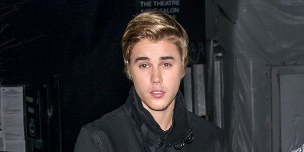 NEW YORK, NY - FEBRUARY 14: Singer-songwriter Justin Bieber is seen arriving at Naomi Campbell's Fashion For Relief Charity