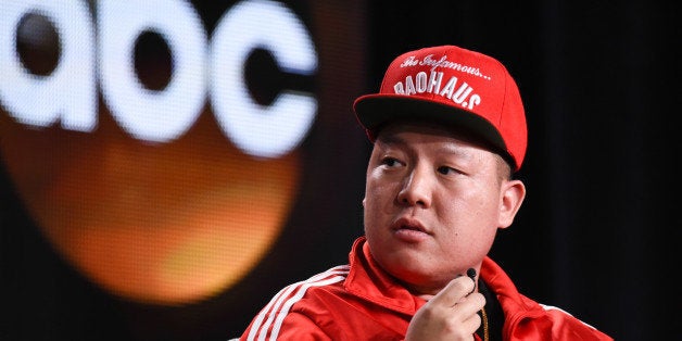 Eddie Huang appears during the "Fresh Off the Boat" panel at the Disney/ABC Television Group 2015 Winter TCA on Wednesday, Jan. 14, 2015, in Pasadena, Calif. (Photo by Richard Shotwell/Invision/AP)