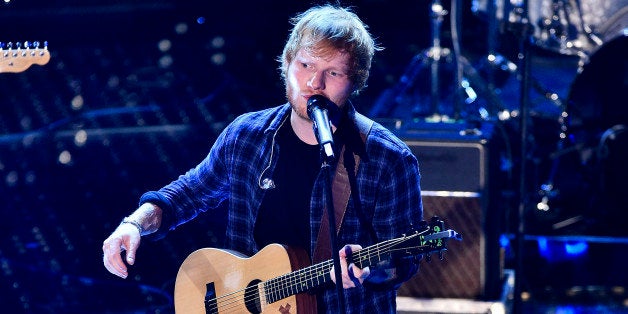 SANREMO, ITALY - FEBRUARY 14: Ed Sheeran attends the closing night of 65th Festival di Sanremo 2015 at Teatro Ariston on Feb
