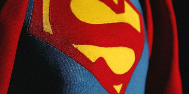 LONDON - DECEMBER 16: Christopher Reeve's costume from 'Superman' is seen on display at an auction at Christie's auction hou