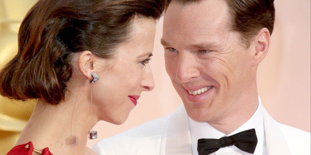HOLLYWOOD, CA - FEBRUARY 22: (L-R) Sophie Hunter and Benedict Cumberbatch arrive at the 87th Annual Academy Awards at Hollywo