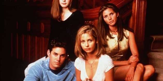 Clockwise from top left: Alyson Hannigan as Willow Rosenberg, Charisma Carpenter as Cordelia Chase, Sarah Michelle Gellar as