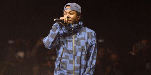 PASADENA, CA - FEBRUARY 21: Rapper Kendrick Lamar performs onstage at the Rose Bowl on February 21, 2015 in Pasadena, Califo