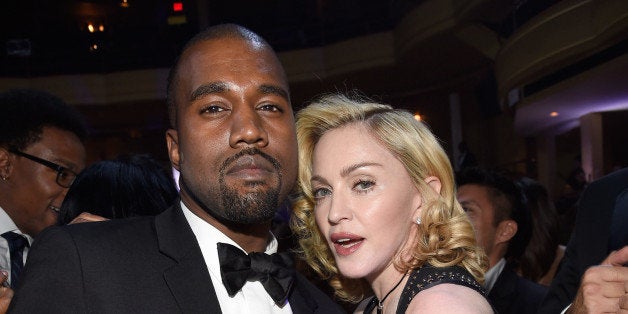 NEW YORK, NY - OCTOBER 30: (Exclusive Coverage) Kanye West and Madonna attend Keep A Child Alive's 11th Annual Black Ball at Hammerstein Ballroom on October 30, 2014 in New York City. (Photo by Kevin Mazur/Child2014/WireImage)