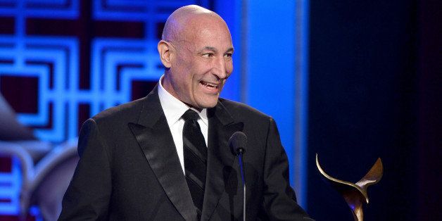 LOS ANGELES, CA - FEBRUARY 01: Writer Sam Simon accepts the 'Valentine Davies Award for Humanitarian Efforts and Community Service' onstage at the 2014 Writers Guild Awards L.A. Ceremony at J.W. Marriott at L.A. Live on February 1, 2014 in Los Angeles, California. (Photo by Alberto E. Rodriguez/Getty Images for WGAw)