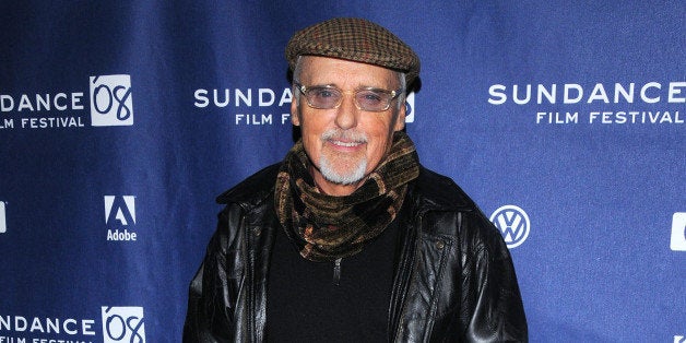 Actor Dennis Hopper arrives at the premiere of "Sleepwalking" during the Sundance Film Festival, Tuesday, Jan. 22, 2008, in Park City, Utah. (AP Photo/Peter Kramer)