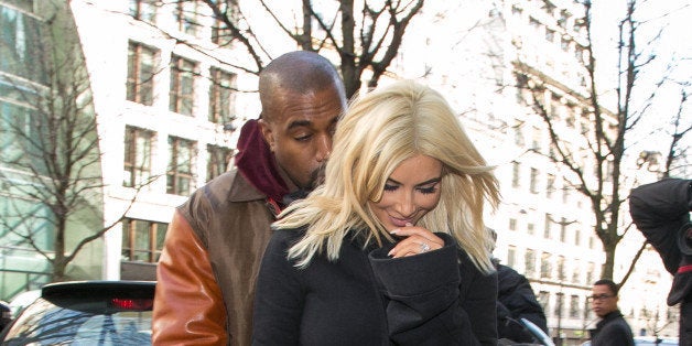 PARIS, FRANCE - MARCH 06: Kim Kardashian West and Kanye West are seen on March 6, 2015 in Paris, France. (Photo by Marc Piasecki/GC Images)