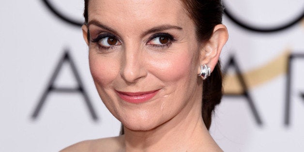 BEVERLY HILLS, CA - JANUARY 11: Tina Fey arrives at the 72nd Annual Golden Globe Awards at The Beverly Hilton Hotel on Janua