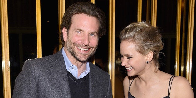 NEW YORK, NY - MARCH 21: Bradley Cooper and Jennifer Lawrence attend the after party of a screening of 'Serena' hosted by M