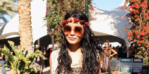 INDIO, CA - APRIL 15: Actress Vanessa Hudgens attends Day 3 of the 2012 Coachella Music Festival at Empire Polo Club on Apri