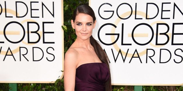 Katie Holmes arrives at the 72nd annual Golden Globe Awards at the Beverly Hilton Hotel on Sunday, Jan. 11, 2015, in Beverly Hills, Calif. (Photo by Jordan Strauss/Invision/AP)