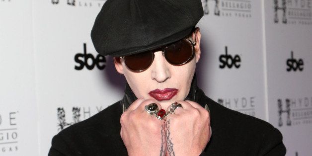 LAS VEGAS, NV - FEBRUARY 14: Singer Marilyn Manson attends the Black Heart Ball at Hyde Bellagio at the Bellagio on February 14, 2015 in Las Vegas, Nevada. (Photo by Gabe Ginsberg/FilmMagic)
