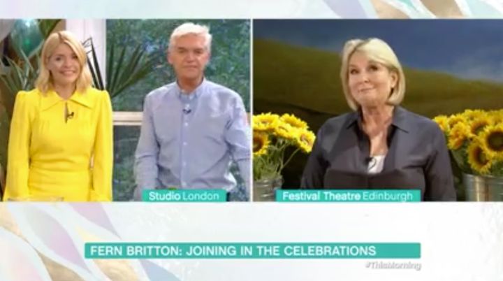 Fern Britton appeared via satellite link to celebrate This Morning's 30th celebrations