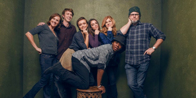 PARK CITY, UT - JANUARY 24: Actors Molly Shannon, Katherine C. Hughes, RJ Cyler, Olivia Cooke, Thomas Mann, Connie Britton and Nick Offerman from 'Me & Earl & the Dying Girl' pose for a portrait at the Village at the Lift Presented by McDonald's McCafe during the 2015 Sundance Film Festival on January 24, 2015 in Park City, Utah. (Photo by Larry Busacca/Getty Images)