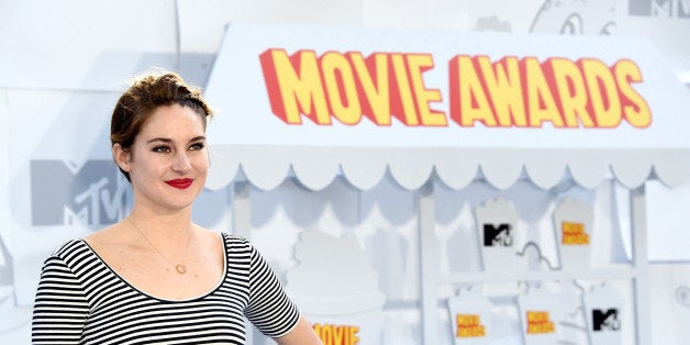 LOS ANGELES, CA - APRIL 12: Actress Shailene Woodley attends The 2015 MTV Movie Awards at Nokia Theatre L.A. Live on April 1