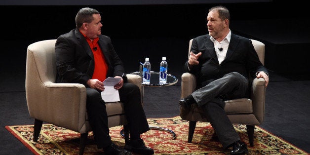 NEW YORK, NY - APRIL 18: Mark Fleming and Harvey Weinstein attend Tribeca Talks: Harvey Weinstein In Coversation during the 2015 Tribeca Film Festival at SVA Theater on April 18, 2015 in New York City. (Photo by Ilya S. Savenok/Getty Images for the 2015 Tribeca Film Festival)