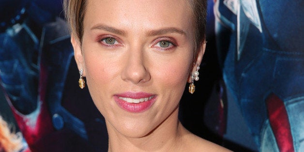 Scarlett Johansson arrives at the Los Angeles premiere of "Avengers: Age Of Ultron" at the Dolby Theatre on Monday, April 13,