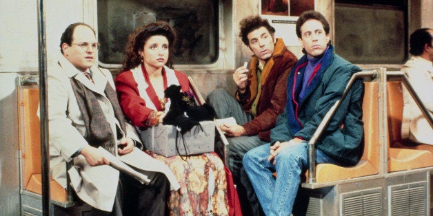 SEINFELD -- Pictured: (l-r) Jason Alexander as George Costanza, Julia Louis-Dreyfus as Elaine Benes, Michael Richards as Cosmo Kramer, Jerry Seinfeld as Jerry Seinfeld (Photo by NBC/NBCU Photo Bank via Getty Images)