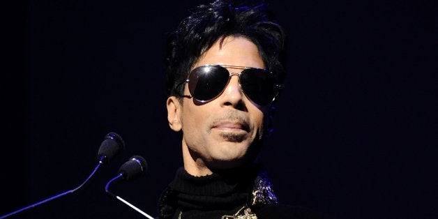 Musician Prince holds a press conference at The Apollo Theater announcing his "Welcome 2 America" tour in New York, on Thursday, Oct. 14, 2010. (AP Photo/Peter Kramer)