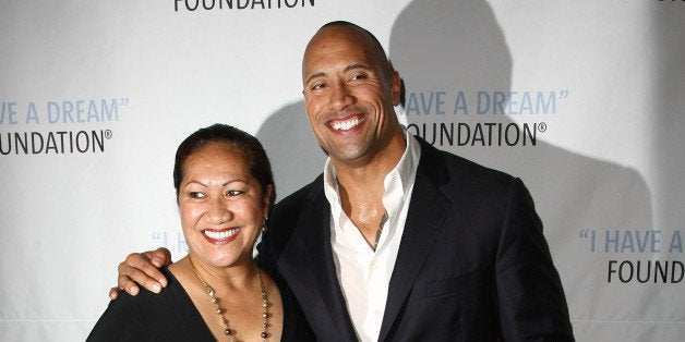 NEW YORK - JUNE 11: Actor Dwayne 'The Rock' Johnson (R) and mother Ata Johnson attend the 2009 I Have A Dream Foundation Spr