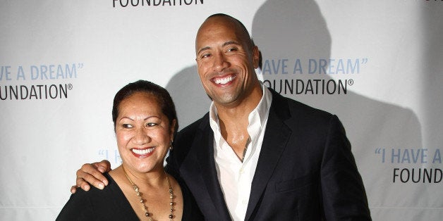 NEW YORK - JUNE 11: Actor Dwayne 'The Rock' Johnson (R) and mother Ata Johnson attend the 2009 I Have A Dream Foundation Spring Gala at 583 Park Avenue on June 11, 2009 in New York City. (Photo by Neilson Barnard/Getty Images)