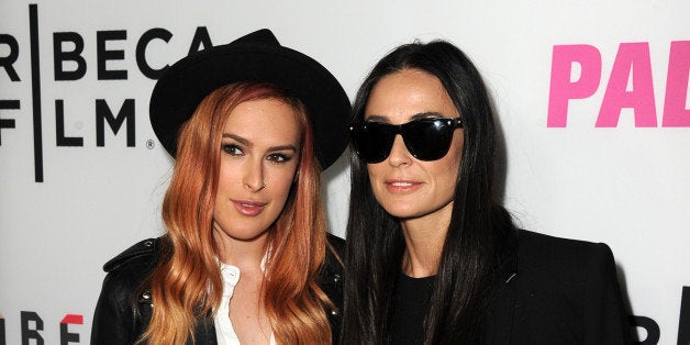 LOS ANGELES, CA - MAY 05: Actresses Rumer Willis (L) and Demi Moore attend the premiere of Tribeca Film's 'Palo Alto' at the