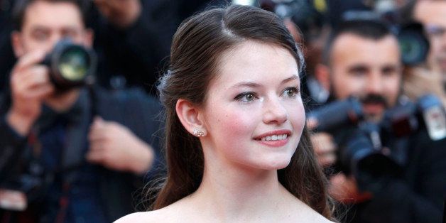 Actress Mackenzie Foy poses for photographers upon arrival for the screening of the film The Little Prince at the 68th international film festival, Cannes, southern France, Friday, May 22, 2015. (AP Photo/Lionel Cironneau)