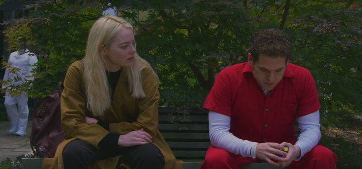 <strong>Emma Stone and Jonah Hill in the 'Maniac' finale</strong>