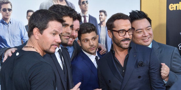 Mark Wahlberg, from left, Adrian Grenier, Kevin Dillon, Jerry Ferrara, Jeremy Piven and Rex Lee arrive at the LA Premiere Of