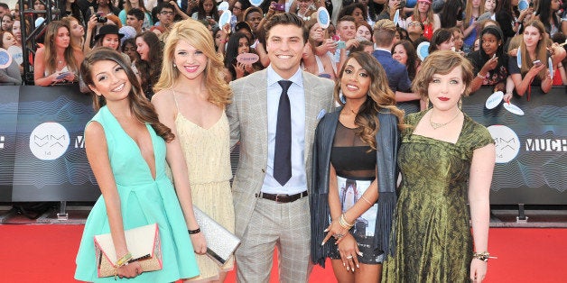 TORONTO, ON - JUNE 15: The cast of 'Degrassi' arrive at the 2014 MuchMusic Video Awards at MuchMusic HQ on June 15, 2014 in Toronto, Canada. (Photo by Sonia Recchia/Getty Images)