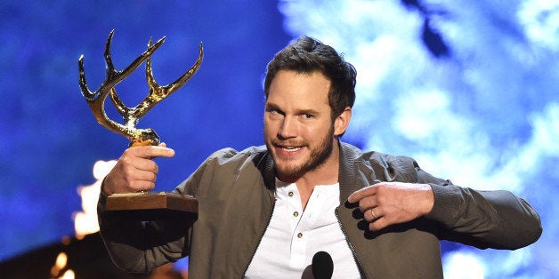 CULVER CITY, CA - JUNE 06: Actor Chris Pratt accepts the Guy of the Year award onstage during Spike TV's Guys Choice 2015 at
