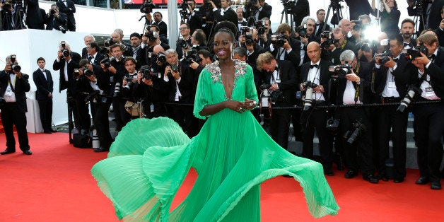 File - In this Wednesday, May 13, 2015 file photo, Lupita Nyong'o arrives for the opening ceremony and the screening of the f
