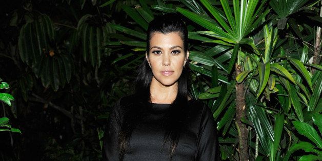 LOS ANGELES, CA - APRIL 23: TV personality Kourtney Kardashian attends Opening Ceremony and Calvin Klein Jeans' celebration launch of the #mycalvins Denim Series with special guest Kendall Jenner at Chateau Marmont on April 23, 2015 in Los Angeles, California. (Photo by John Sciulli/Getty Images for Calvin Klein)