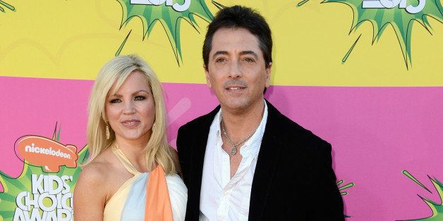 LOS ANGELES, CA - MARCH 23: Actor Scott Baio, Renee Sloan and Bailey arrive at Nickelodeon's 26th Annual Kids' Choice Awards at USC Galen Center on March 23, 2013 in Los Angeles, California. (Photo by Frazer Harrison/Getty Images)