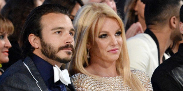 LAS VEGAS, NV - MAY 17: Singer Britney Spears (R) and Charlie Ebersol attend the 2015 Billboard Music Awards at MGM Grand Garden Arena on May 17, 2015 in Las Vegas, Nevada. (Photo by Jeff Kravitz/BMA2015/FilmMagic)