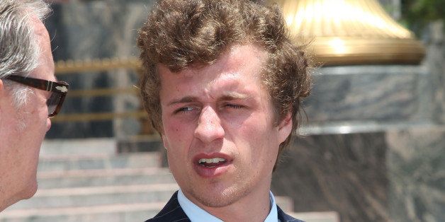 LOS ANGELES, CA - JUNE 16: Conrad Hilton (R) and his Father Richard Hilton attend court for Conrad's sentencing after causing a disturbance aboard an international flight from London to Los Angeles last summer at Roybal Federal Building on June 16, 2015 in Los Angeles, California. Hilton was sentenced to community service and three years of probation. (Photo by David Buchan/Getty Images)