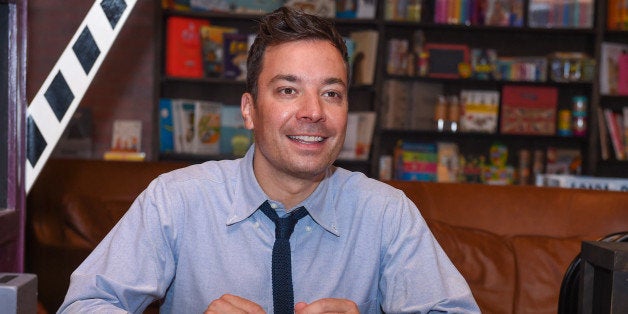 Jimmy Fallon poses for a photo at a reading and signing for his new book "Your Baby's First Words Will Be 'Dada'" at Harbor Books on Saturday, June 20, 1015, in Sag Harbor, NY. (Photo by Scott Roth/Invision/AP)