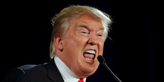 Republican presidential candidate Donald Trump speaks at the National Federation of Republican Assemblies on Saturday, Aug. 29, 2015, in Nashville, Tenn. (AP Photo/Mark Humphrey)