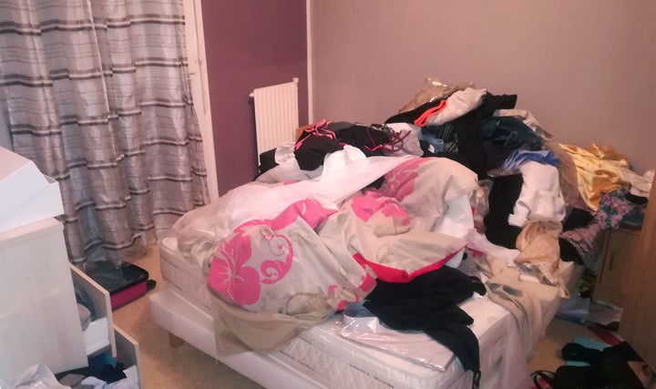 The fifth-floor apartment where Faid was caught around 4 a.m. Wednesday was disheveled. 