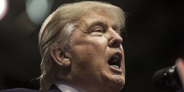 US Republican presidential candidate Donald Trump speaks during a campaign rally at the American Airlines Center in Dallas on September 14, 2015. AFP PHOTO/LAURA BUCKMAN (Photo credit should read LAURA BUCKMAN/AFP/Getty Images)