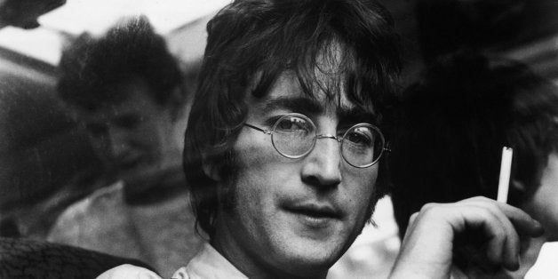 13th September 1967: Beatle, John Lennon (1940 - 1980) during the making of 'The Magical Mystery Tour' in Devon. (Photo by