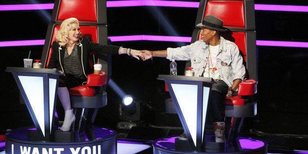 THE VOICE -- 'Blind Auditions' Episode 703 -- Pictured: (l-r) Gwen Stefani, Pharrell Williams -- (Photo by: Trae Patton/NBC/N
